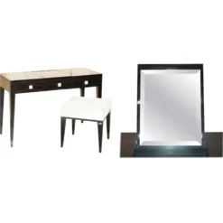 Table de toilette et tabouret Nascondino Fendi Casa en ébène Macassar