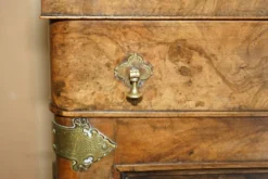 Table de toilette gothique en noyer Burr & Burl avec ferrures en laiton