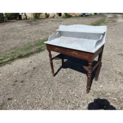 Table de toilette marbre blanc