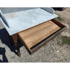 Table de toilette marbre blanc