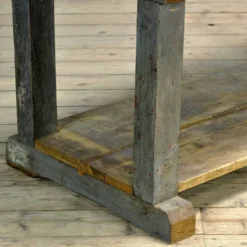 Table de travail en chêne industriel, vers 1950