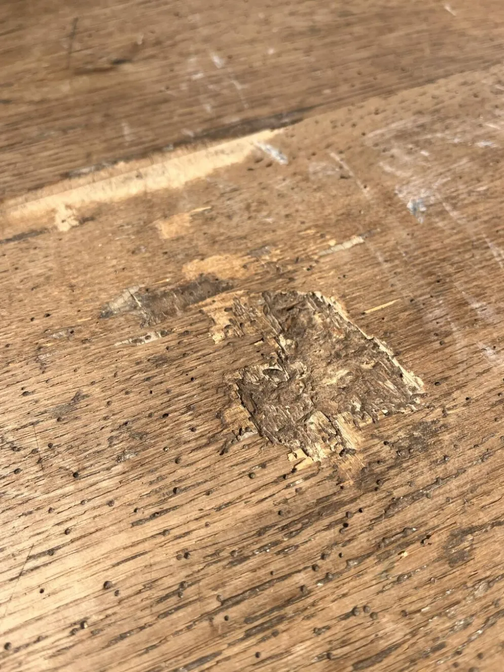 Table de travail en fonte et bois