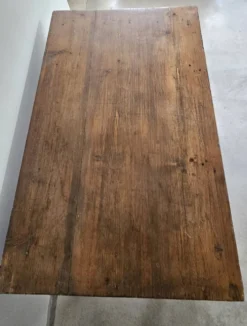 Table de travail française rustique antique de ferme, îlot Louis Philippe