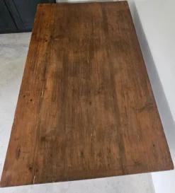 Table de travail française rustique antique de ferme, îlot Louis Philippe