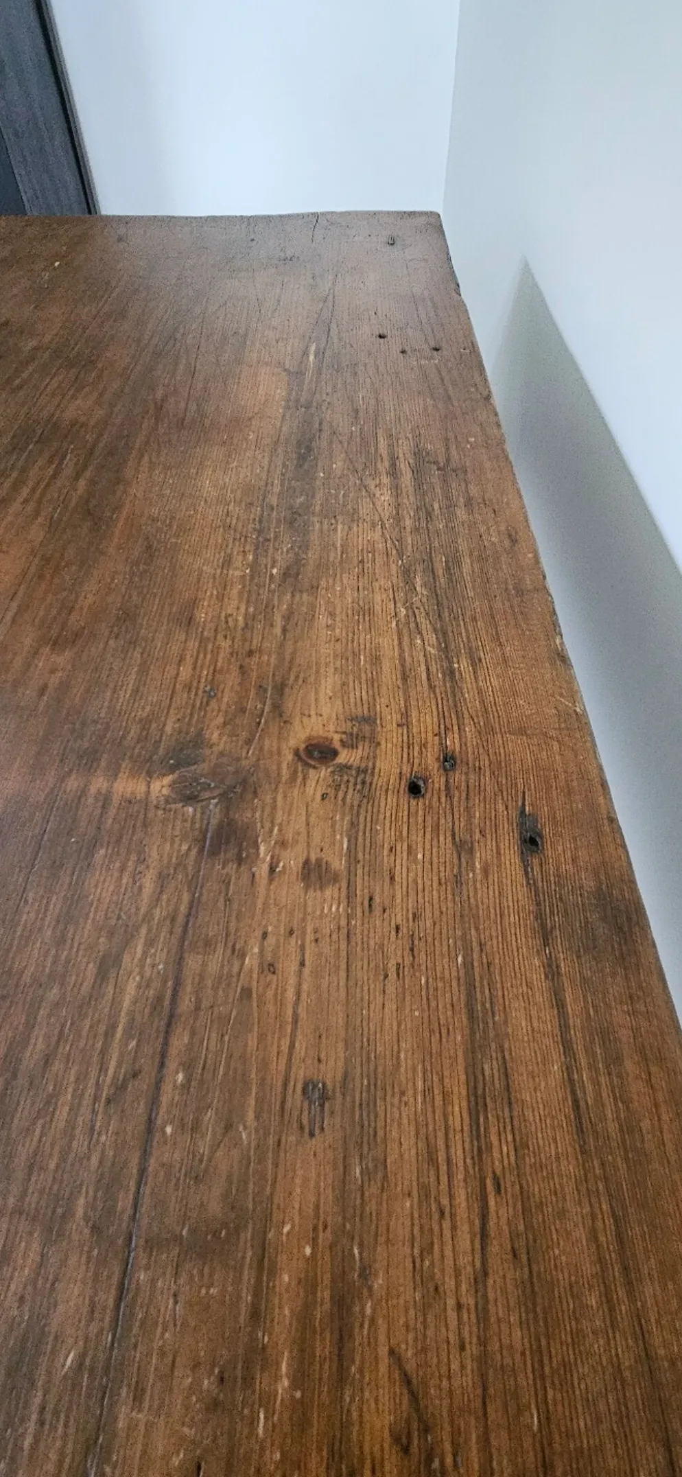 Table de travail française rustique antique de ferme, îlot Louis Philippe