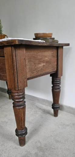 Table de travail française rustique antique de ferme, îlot Louis Philippe