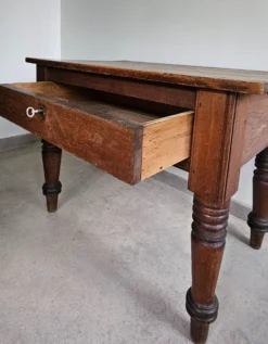 Table de travail française rustique antique de ferme, îlot Louis Philippe