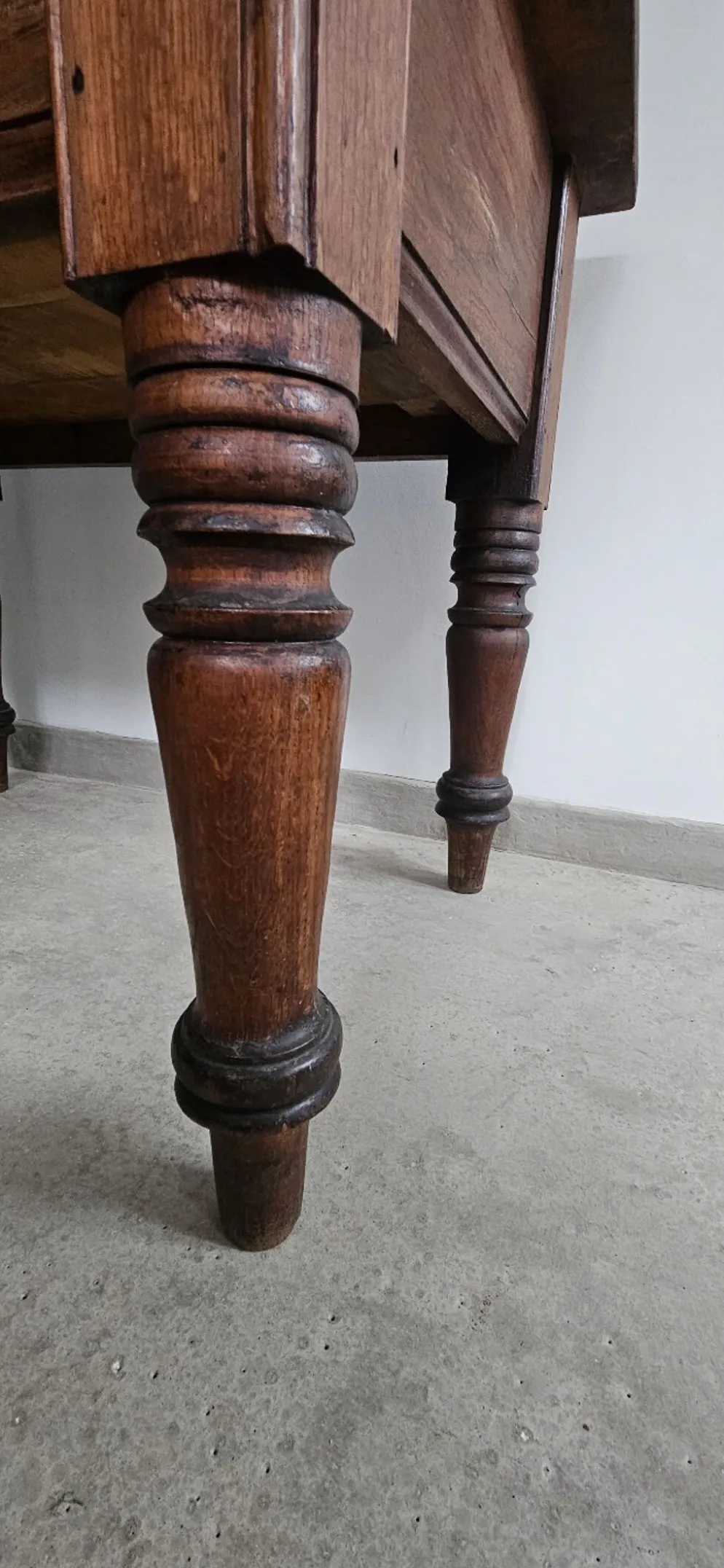 Table de travail française rustique antique de ferme, îlot Louis Philippe