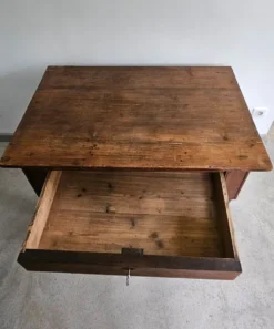 Table de travail française rustique antique de ferme, îlot Louis Philippe