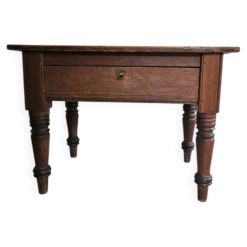 Table de travail française rustique antique de ferme, îlot Louis Philippe