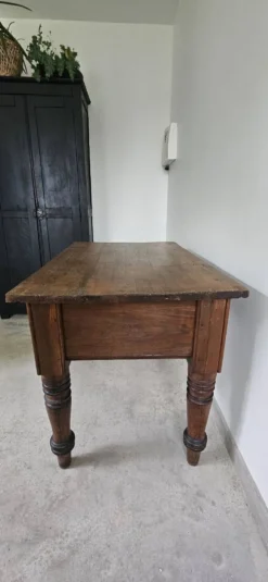Table de travail française rustique antique de ferme, îlot Louis Philippe
