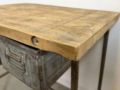 Table de travail industrielle vintage sur roues, années 1960