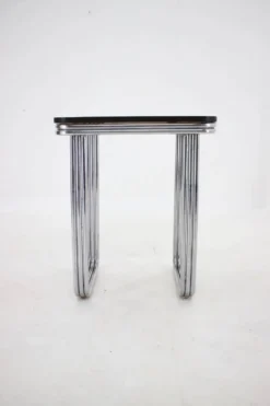 Table en acier tubulaire chromé Bauhaus Art Déco, années 1930
