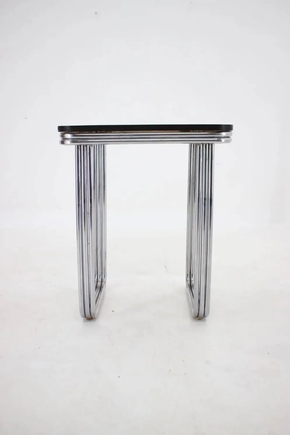 Table en acier tubulaire chromé Bauhaus Art Déco, années 1930