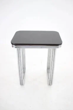Table en acier tubulaire chromé Bauhaus Art Déco, années 1930