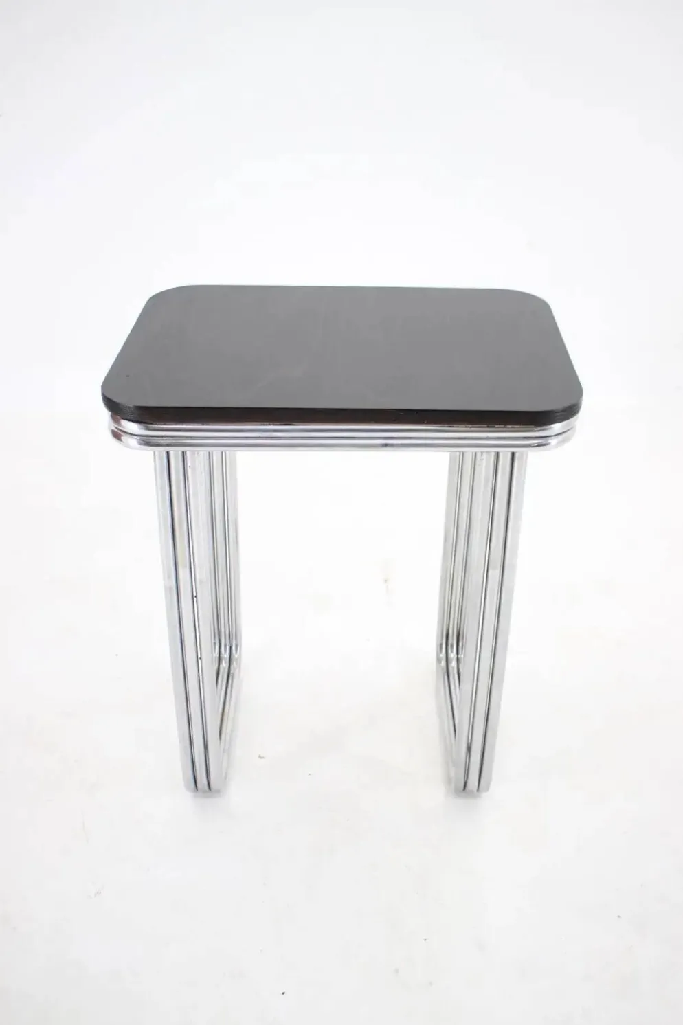 Table en acier tubulaire chromé Bauhaus Art Déco, années 1930