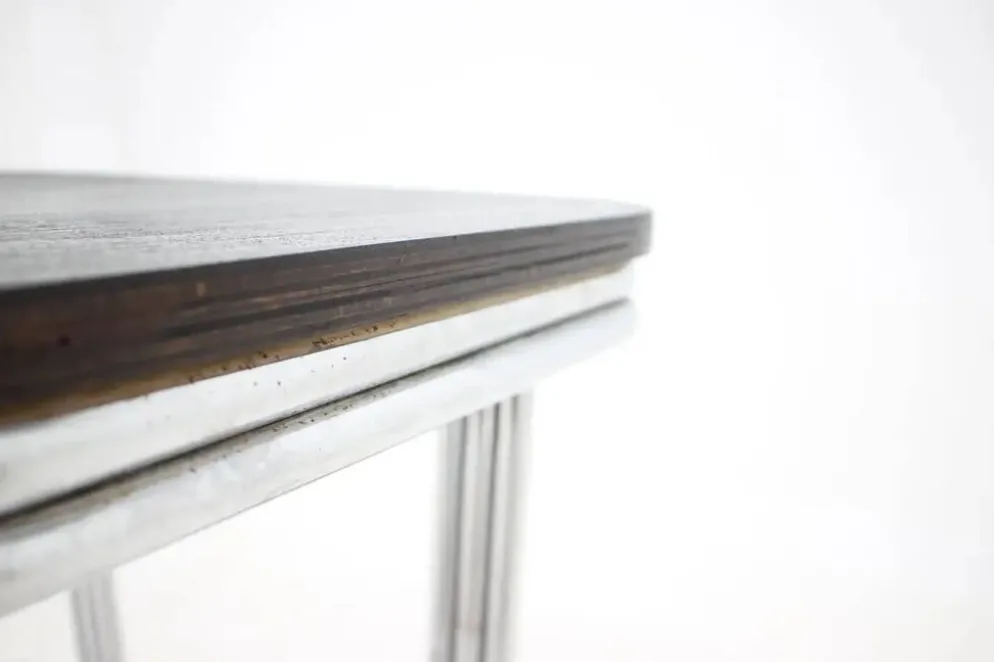 Table en acier tubulaire chromé Bauhaus Art Déco, années 1930
