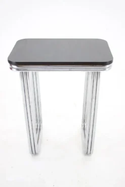 Table en acier tubulaire chromé Bauhaus Art Déco, années 1930