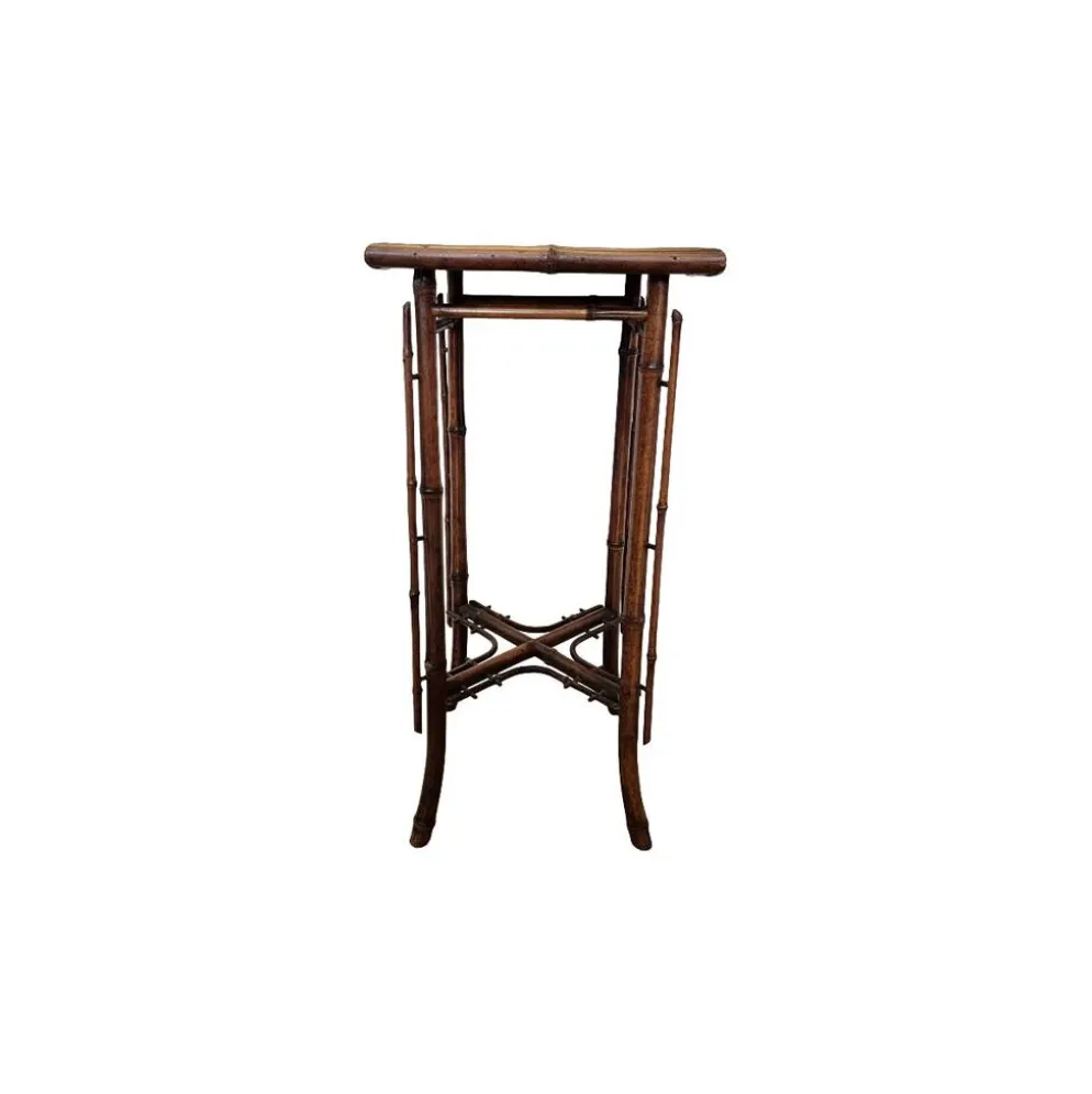 Table en bambou français Art Nouveau, fin des années 1800