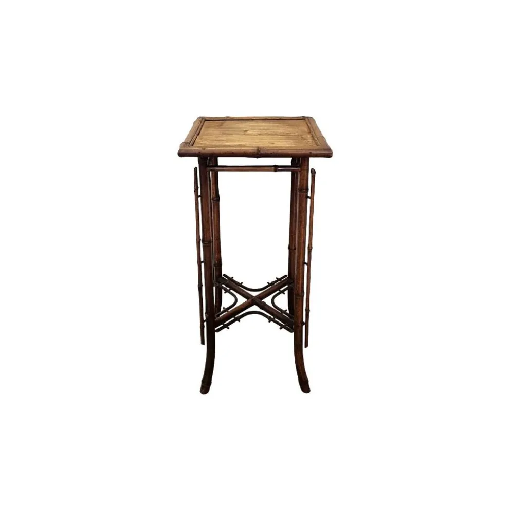 Table en bambou français Art Nouveau, fin des années 1800