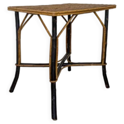 Table en bois et rotin 1920