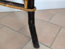 Table en bois et rotin 1920