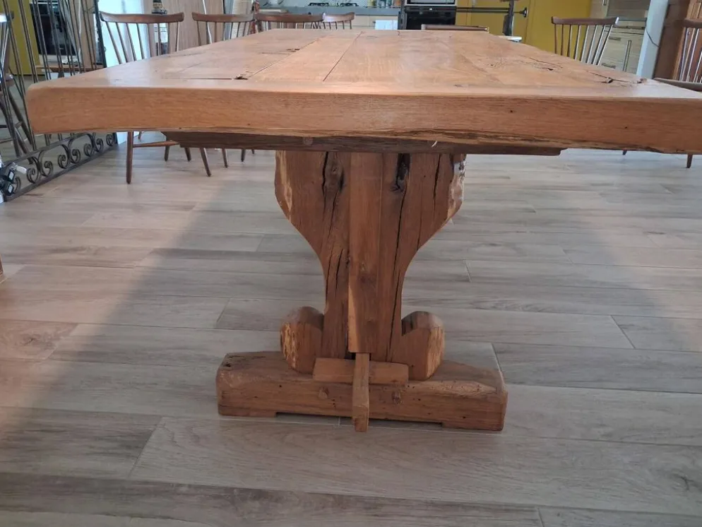 Table en chêne massif 205 cm – fabrication artisanale, pièce unique