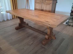 Table en chêne massif 205 cm – fabrication artisanale, pièce unique