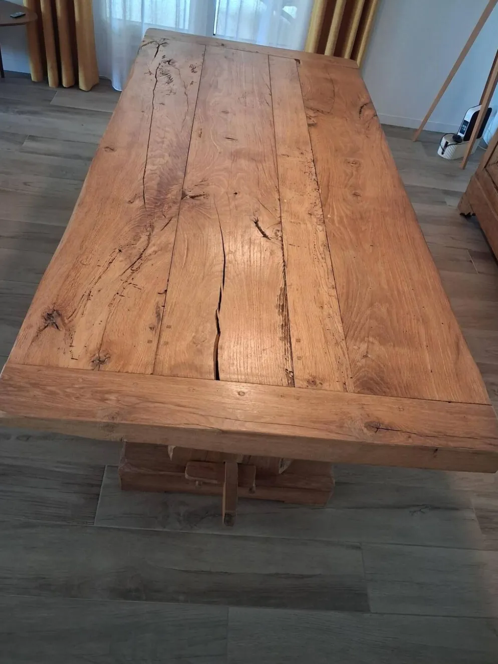Table en chêne massif 205 cm – fabrication artisanale, pièce unique