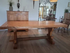 Table en chêne massif 205 cm – fabrication artisanale, pièce unique