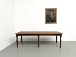 Table en chêne massif à 6 pieds tournés (1900)