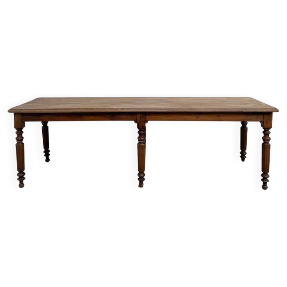 Table en chêne massif à 6 pieds tournés (1900)