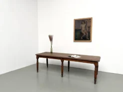 Table en chêne massif à 6 pieds tournés (1900)