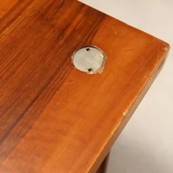 Table en hêtre, acajou et aluminium, Italie années 1960
