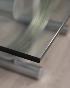 Table en métal vintage, laiton et verre par renato zevi, années 1970