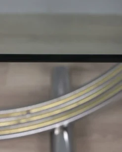 Table en métal vintage, laiton et verre par renato zevi, années 1970