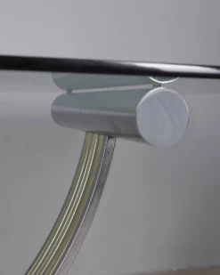 Table en métal vintage, laiton et verre par renato zevi, années 1970