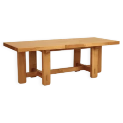Table en orme massif, Maison Regain, France, 1980