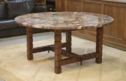 Table en palissandre et bois pétrifié 1960’s
