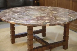 Table en palissandre et bois pétrifié 1960’s