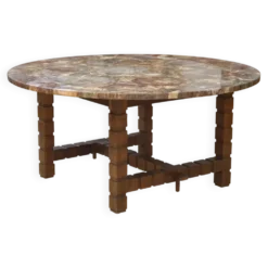 Table en palissandre et bois pétrifié 1960’s