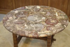 Table en palissandre et bois pétrifié 1960’s