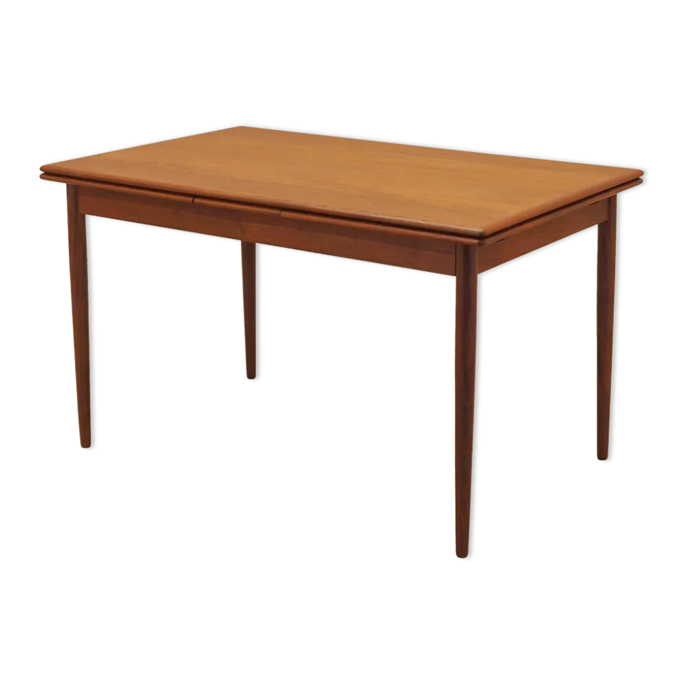 Table en teck, design danois, années 1970, fabriquée au Danemark