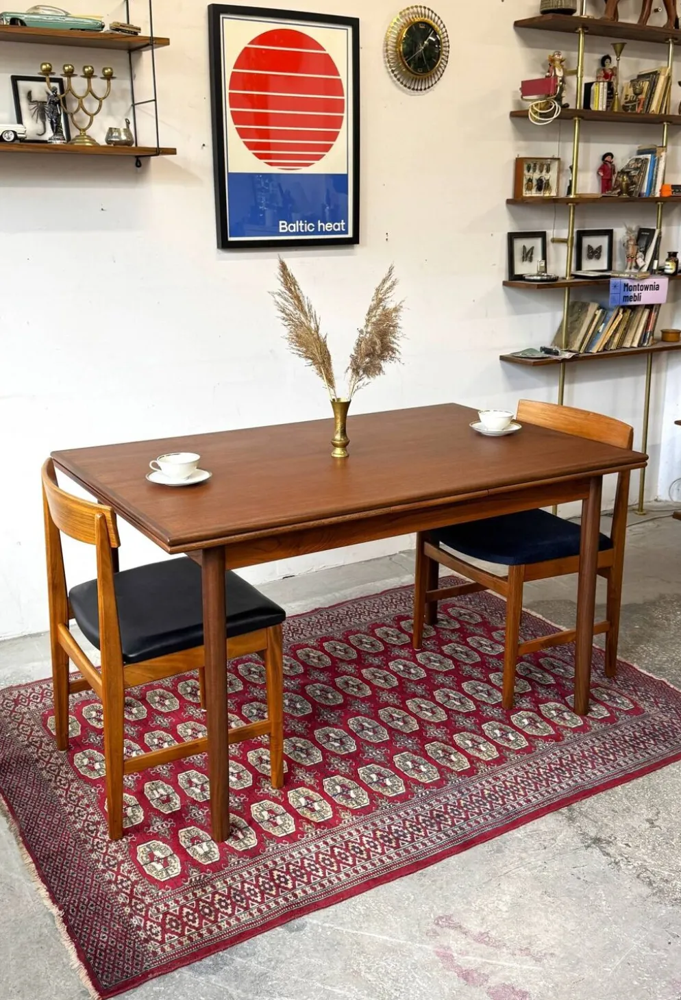 Table en teck extensible, Danemark 1960s/1970s, VNTG, Mid-C Modern