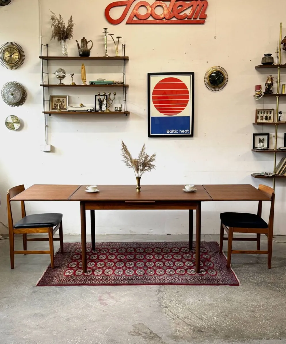 Table en teck extensible, Danemark 1960s/1970s, VNTG, Mid-C Modern