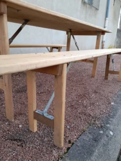 Table et bancs pliant de guinguette bistrot -2m20