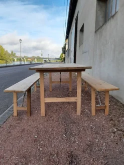 Table et bancs pliant de guinguette bistrot -2m20