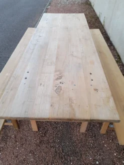 Table et bancs pliant de guinguette bistrot -2m20