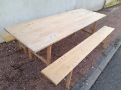 Table et bancs pliant de guinguette bistrot -2m20