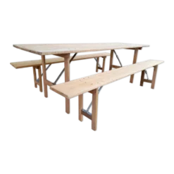Table et bancs pliant de guinguette bistrot -2m20